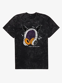 Stream Starting Soon Headphones Bat Spider Mineral Wash T-Shirt