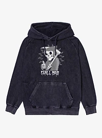 Chill Bro Skeleton Grim Reaper Mineral Wash Hoodie