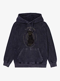 Le Chat De La Lune Black Cat Mineral Wash Hoodie