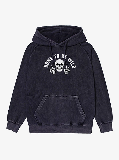Bone To Be Wild Skeleton Mineral Wash Hoodie