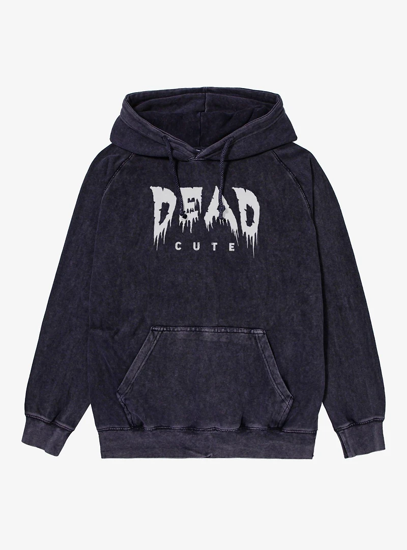 Dead Cute Dripping Letters Mineral Wash Hoodie