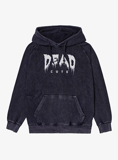 Dead Cute Dripping Letters Mineral Wash Hoodie