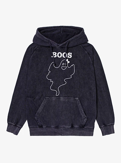 Boos Smiling Ghost Mineral Wash Hoodie