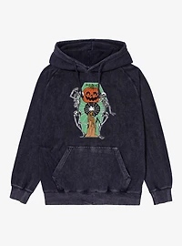 Dancing Skeletons Pumpkin Candle Mineral Wash Hoodie