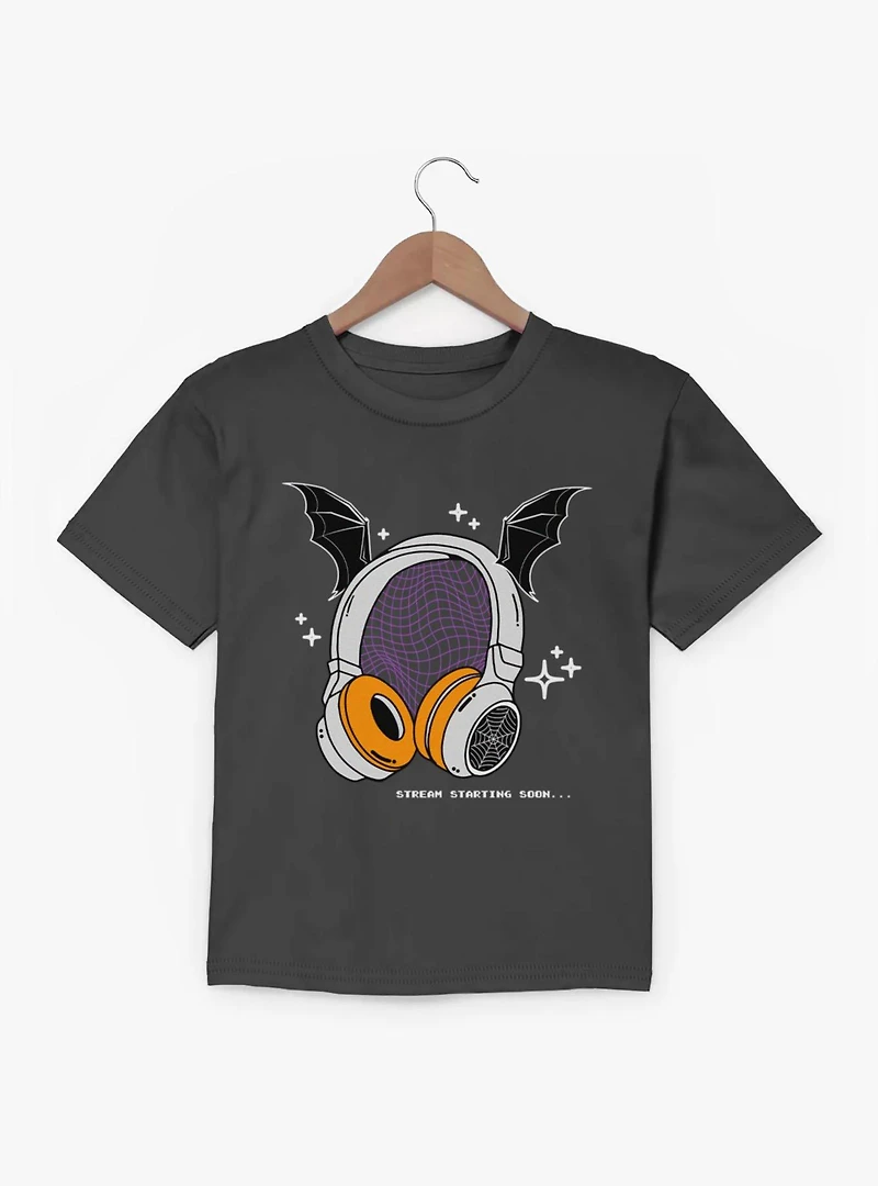 Stream Starting Soon Headphones Bat Spider Youth T-Shirt