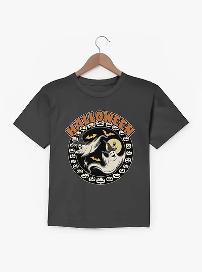 Halloween Ghosts Pumpkins Circular Youth T-Shirt