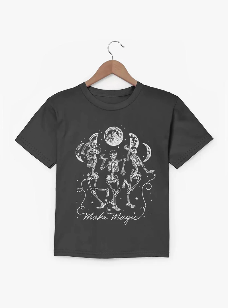 Make Magic Dancing Skeletons Moon Phases Youth T-Shirt