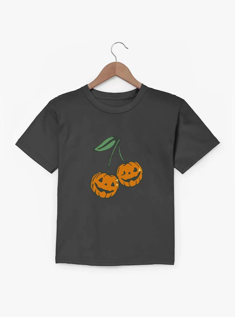 Pumpkin Jack O Lanterns Cherry Pair Youth T-Shirt