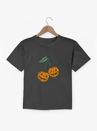 Pumpkin Jack O Lanterns Cherry Pair Youth T-Shirt