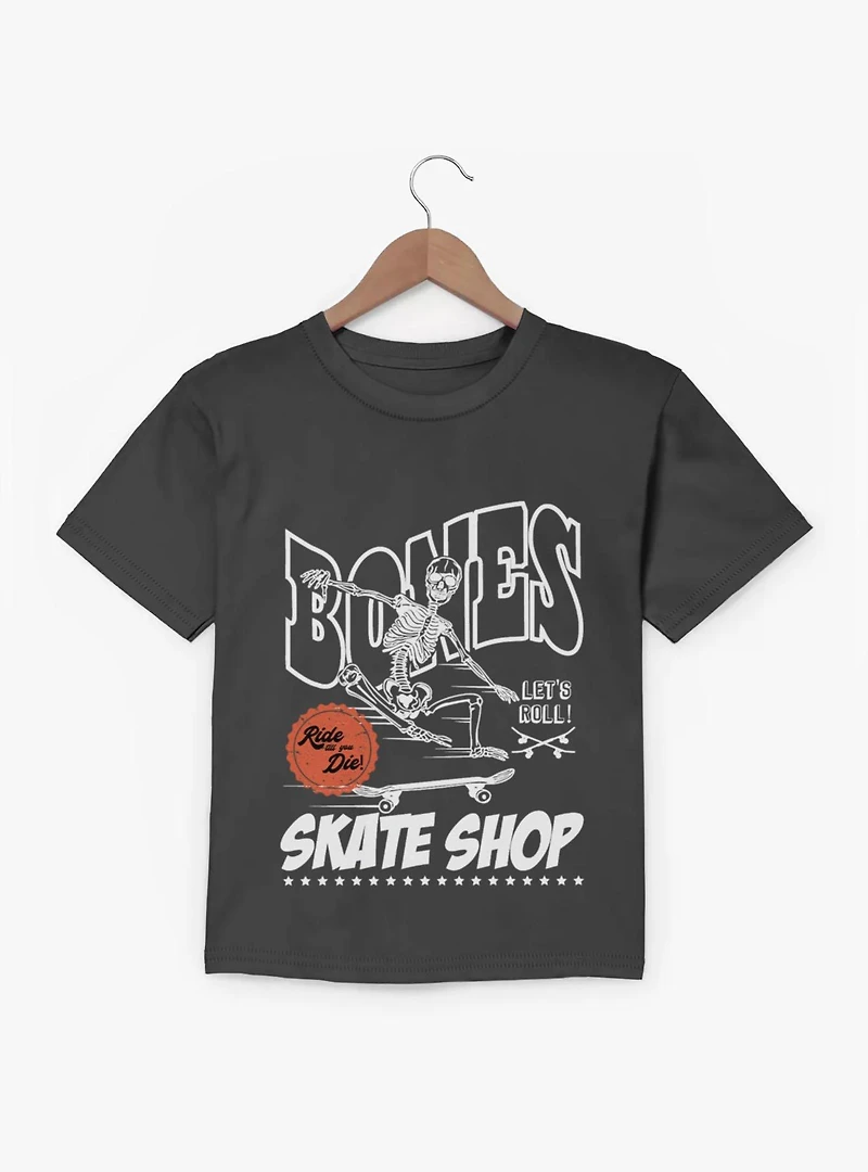 Bones Lets Roll Till You Die Skate Shop Youth T-Shirt