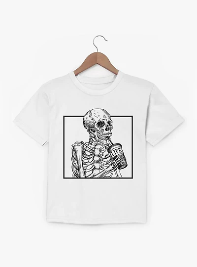 Skeleton Drinking Life Cup Youth T-Shirt