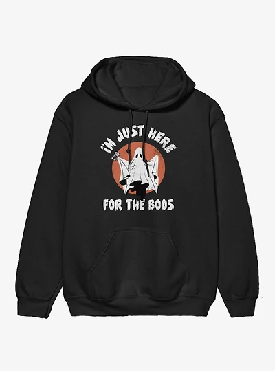 Just Here For The Boos Ghost Holding Beer Circle Hoodie