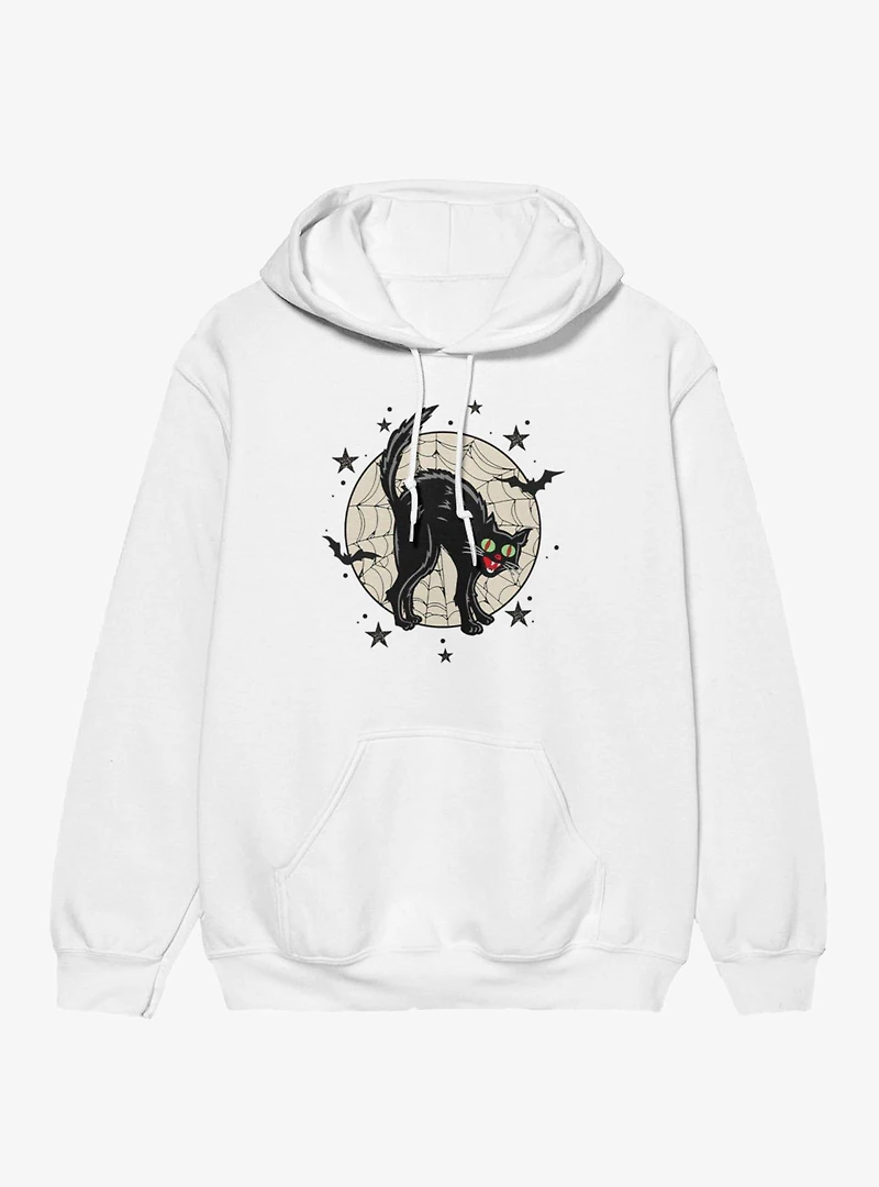 Black Cat Web Illustration Hoodie