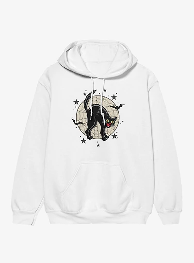 Black Cat Web Illustration Hoodie