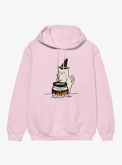 Leave Alone Potion Cat Witch Stirring Cauldron Hoodie