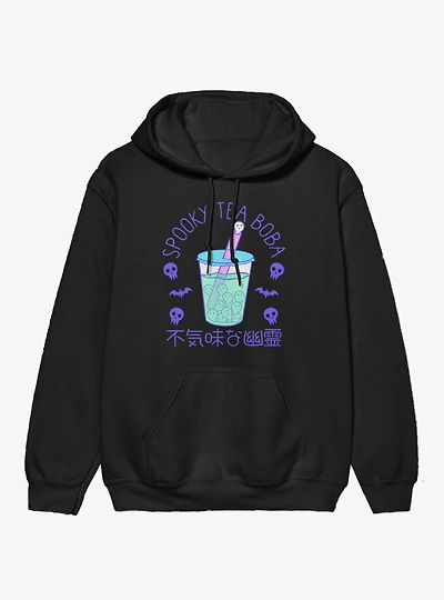Spooky Tea Pastel Boba Cup Ghosts Skulls Bats Hoodie