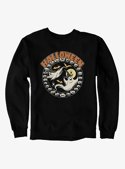 Halloween Ghosts Pumpkins Circular Sweatshirt