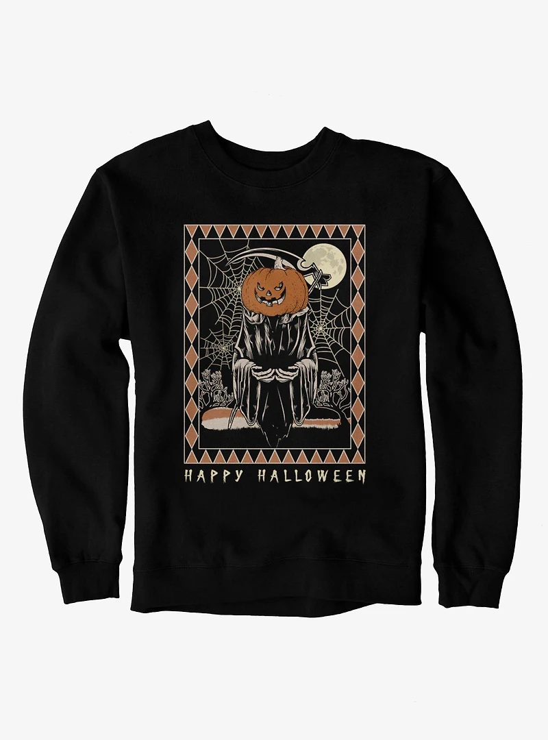 Happy Halloween Pumpkin Grim Reaper Sweatshirt