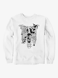 Skeleton Ribcage with Bats And Spiders Sweatshirt