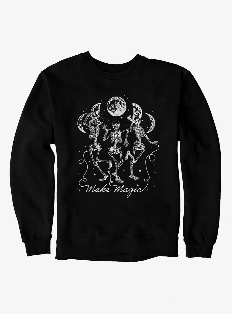 Make Magic Dancing Skeletons Moon Phases Sweatshirt