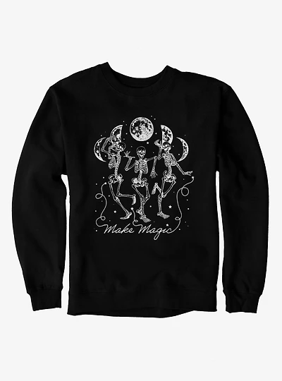 Make Magic Dancing Skeletons Moon Phases Sweatshirt