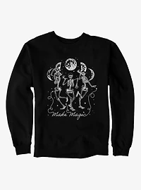 Make Magic Dancing Skeletons Moon Phases Sweatshirt