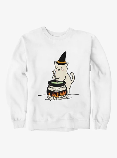 Leave Alone Potion Cat Witch Stirring Cauldron Sweatshirt