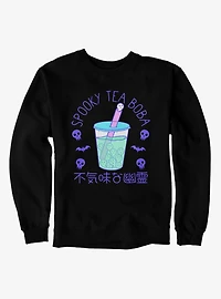 Spooky Tea Pastel Boba Cup Ghosts Skulls Bats Sweatshirt