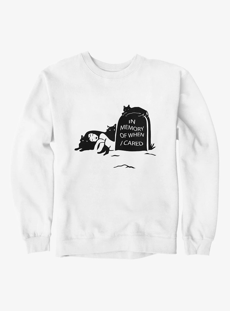 Memory Of When I Cared Woman Cats Tombstone Sweatshirt