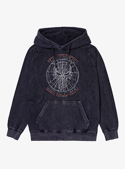 Marvel Spider-Man Brand New Day Punisher Web Icon York City Mineral Wash Hoodie