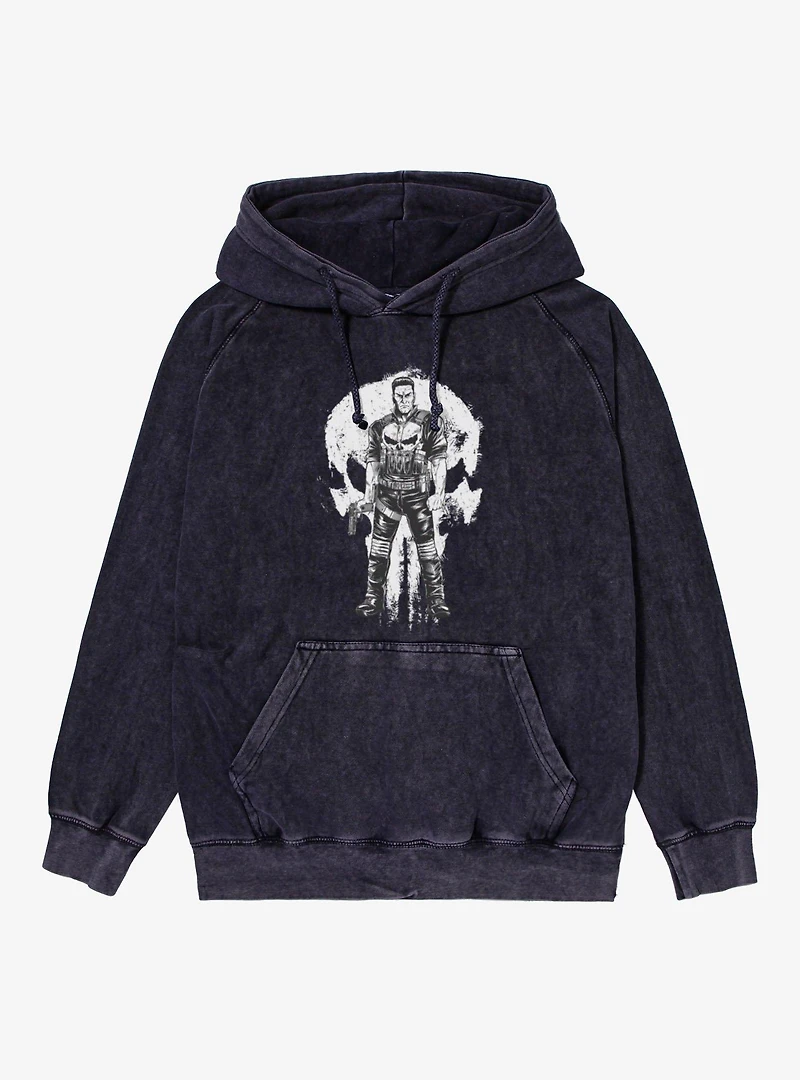 Marvel Spider-Man Brand New Day Punisher On Skull Mineral Wash Hoodie