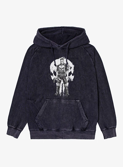 Marvel Spider-Man Brand New Day Punisher On Skull Mineral Wash Hoodie