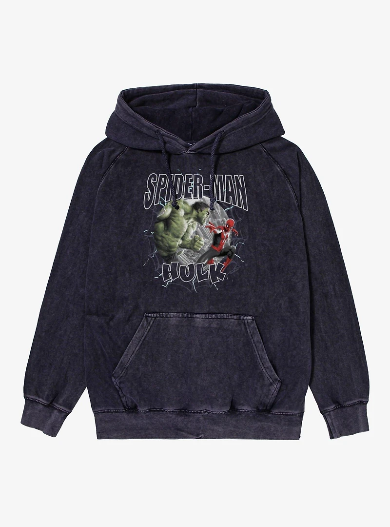 Marvel Spider-Man Brand New Day Hulk Fight Mineral Wash Hoodie