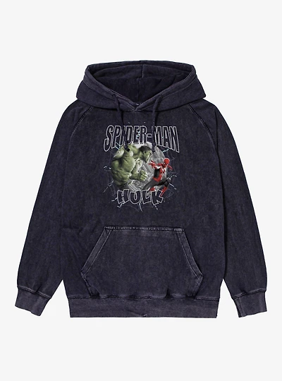 Marvel Spider-Man Brand New Day Hulk Fight Mineral Wash Hoodie
