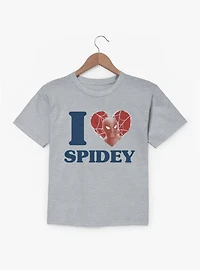 Marvel Spider-Man Brand New Day I Love Spidey Face Heart Youth T-Shirt