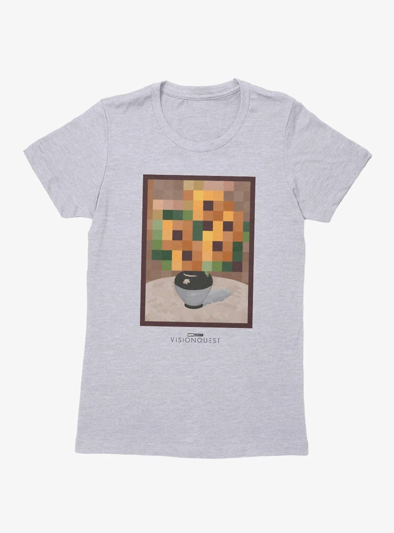 Marvel VisionQuest Pixelated Flower Pot Still Life Painting Womens T-Shirt