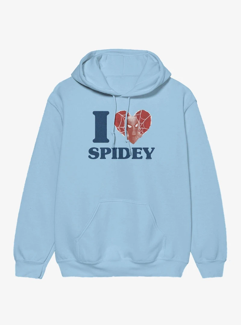 Marvel Spider-Man Brand New Day I Love Spidey Face Heart Hoodie