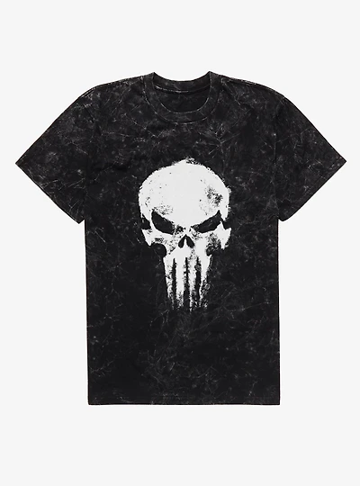 Marvel Spider-Man Brand New Day Punisher Skull Mineral Wash T-Shirt