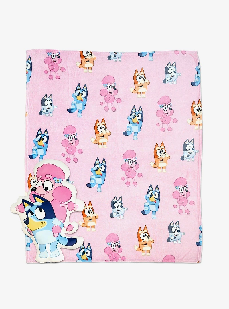 Bluey and Coco Bestie Cloud Pillow & Silk Touch Throw Blanket Set