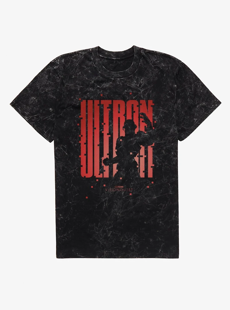 Marvel VisionQuest Ultron Silhouette Name Mineral Wash T-Shirt