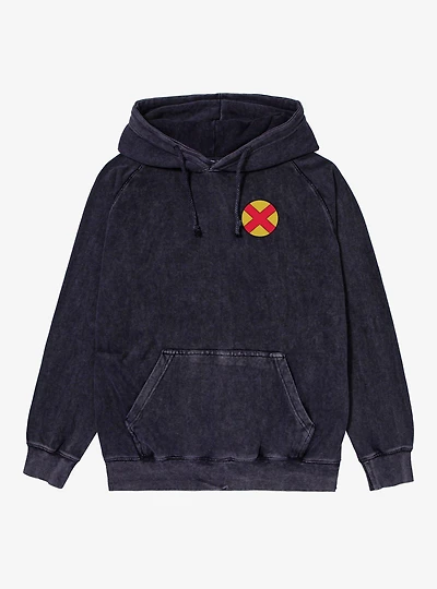 Marvel X-men 97 X Factor Left Crest Icon Mineral Wash Hoodie