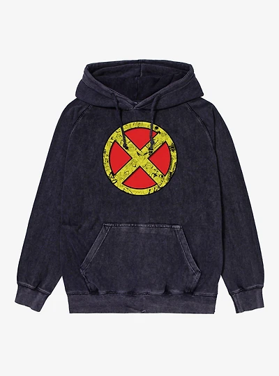 Marvel X-men 97 Unifom Icon With Character Silhouettes Mineral Wash Hoodie