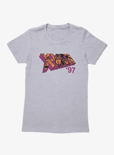 Marvel X-men 97 Logo Character Faces Purple Womens T-Shirt