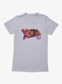 Marvel X-men 97 Logo Character Faces Purple Womens T-Shirt
