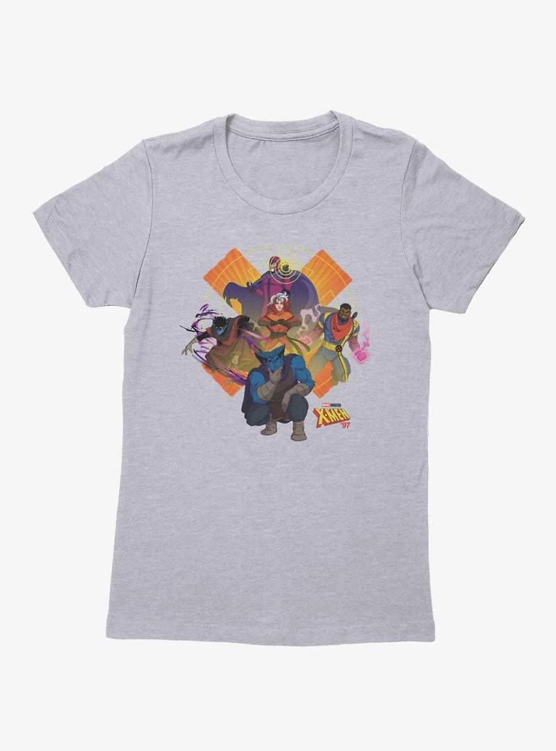 Marvel X-men 97 Burst Icon With Magneto Beast Nightcrawler Womens T-Shirt