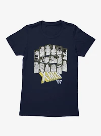 Marvel X-men 97 Character Outline Panels Black And Yellow Womens T-Shirt