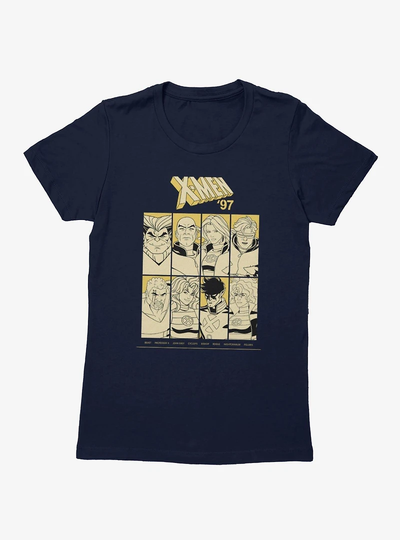 Marvel X-men 97 Team Outline Group Shot Womens T-Shirt