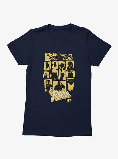 Marvel X-men 97 Dark SilhouetteTeam Panels Womens T-Shirt