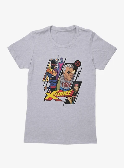 Marvel X-men 97 X-Force Team Diagonal Panels Womens T-Shirt