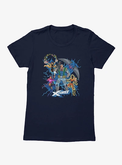 Marvel X-men 97 X-Force Electric Burst Team Group Womens T-Shirt